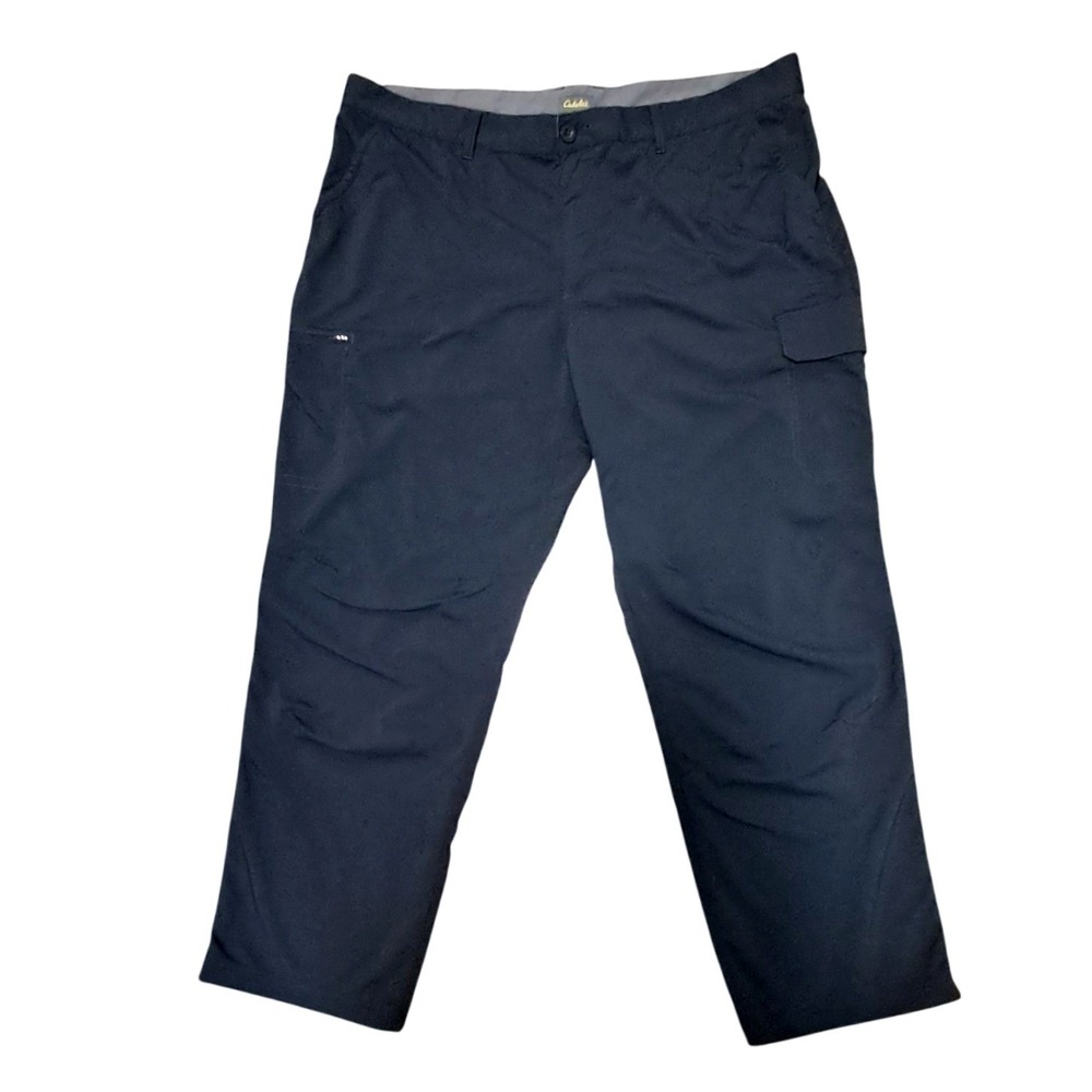 Cabelas Mens Cargo Pants Size 44x32 Black Outdoor Work Utility Pockets